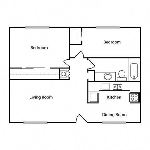 Seaspray Floor Plan 2 bedroom 1 bathroom 800 sq ft
